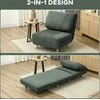 Fotelis HOMCOM "2 in 1" sofa lova Reguliuojamas sulankstomas čiužinys Miegamojo, svetainės, velveto išvaizdos svečių lova Žalia 82 x 89 x 83 cm