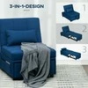 Fotelis HOMCOM 3-in-1 sofa-lova su lovos funkcija, išskleidžiama sofa-lova, miegamasis krėslas su šonine kišene, reguliuojamu atlošu, pakraunama iki 150 kg, skirta svetainei, miegamajam, mėlyna