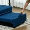 Fotelis HOMCOM 3-in-1 sofa-lova su lovos funkcija, išskleidžiama sofa-lova, miegamasis krėslas su šonine kišene, reguliuojamu atlošu, pakraunama iki 150 kg, skirta svetainei, miegamajam, mėlyna