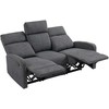 Fotelis HOMCOM 3 vietų sofa, individualiai reguliuojamos nugaros atramos, kojų atramos, audinio apmušalai, metalas, pilka