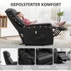 Fotelis HOMCOM Elektrinis poilsio krėslas su kėlimo funkcija, atlošimu, masažu, kojų atrama, šonine kišene, nuotoliniu pulteliu, svetainei, iki 150 kg, dirbtinė oda, juodas