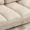 Fotelis HOMCOM 2-in-1 grindų sėdynė, sofa-lova su 3 padėčių reguliuojamu atlošu, aksominė, smėlio spalvos, 102x73x60 cm
