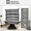 HOMCOM grindų kėdė, grindų sofa su reguliuojamu atlošu, besisukantis poilsio krėslas, sėdmaišis svetainei, biurui, mikropluoštas, pilka