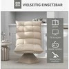 HOMCOM grindų kėdė, grindų sofa su reguliuojamu atlošu, besisukanti meditacijos kėdė su pagrindu, paminkštintas poilsio krėslas, tinginio sofa, smėlio spalvos