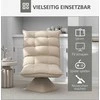 Fotelis HOMCOM grindų kėdė, reguliuojamo atlošo grindų sofa, pasukama meditacinė kėdė su pagrindu, minkštas minkštasuolis, tinginio sofa, smėlio spalvos
