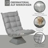 HOMCOM grindų kėdė, grindų sofa su reguliuojamu atlošu, besisukanti meditacijos kėdė su pagrindu, paminkštintas poilsio krėslas, tinginio sofa svetainei, biurui, šviesiai pilka