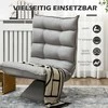 Fotelis HOMCOM grindų kėdė, reguliuojamo atlošo grindų sofa, pasukama meditacijos kėdė su pagrindu, minkštas minkštasuolis, tingi sofa svetainei, biurui, šviesiai pilka