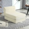 Fotelis HOMCOM grindų sofa "2-in-1" sulankstoma sofa lova su virvele, minkšta sofa lova iki 240 kg, skirta svetainei, miegamajam, kreminės baltos spalvos