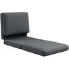 Fotelis HOMCOM Grindų sofa "3-in-1" Išskleidžiama aksomo išvaizdos sofa-lova, minkšta sofa-lova iki 240 kg keliamosios galios, skirta miegamajam, svetainei, tamsiai pilka