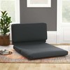 Fotelis HOMCOM 3-in-1 sulankstoma grindų sofa su aksomo efektu, paminkštinta sofa-lova, išlaikanti iki 240 kg, miegamajam, svetainei, tamsiai pilka