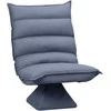Fotelis HOMCOM grindų sofa grindų kėdė su reguliuojamu atlošu, pasukama meditacijos kėdė, poilsio kėdė, mikropluošto audinys, pilka, 62x62x95 cm