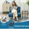 HOMCOM išskleidžiamas fotelis, fotelis-lova su miegojimo funkcija, atlošas, sulankstomas poilsio fotelis lino imitacijos audiniu, reguliuojamas atlošas, atlaiko iki 150 kg, svetainei, mėlynas