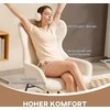Modernus HOMCOM apmuštas fotelis „ausinukas“, aukštas atlošas, storas paminkštinimas, plieninės kojelės, kreminės baltos spalvos