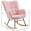Fotelis Homcom Rožinis minkštas supamasis krėslas iki 120 kg, tinkamas vaikų kambariui