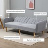 HOMCOM skandinaviško dizaino sofa-lova 2 asmenims, 3 kryptimis reguliuojamas atlošas, gumos medžio kojos, pilkos spalvos lininis audinys