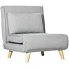 Fotelis HOMCOM Sofa-lova, sulankstoma lova su lovos funkcija, juosmens pagalvėlė, sulankstomas atlošas su lino išvaizda, reguliuojamas atlošas, galima pakrauti iki 150 kg, skirta svetainei Šviesiai pilka