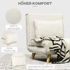 Fotelis HOMCOM Sofa-lova, sulankstoma lova su lovos funkcija, juosmens pagalvėlė, sulankstomas atlošas su lino išvaizda, reguliuojamas atlošas, galima pakrauti iki 150 kg, skirta svetainei, kreminė balta