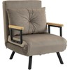 Fotelis HOMCOM Sofa-lova, sulankstoma lova su lovos funkcija, atlošiama su atlošais, minkšta sofa su reguliuojamu atlošu, aksomo išvaizdos, 63 x 73 x 81 cm, šviesiai ruda
