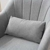 Fotelis HOMCOM sukamoji kėdė, reguliuojamo aukščio sukamoji kėdė, retro dizaino akcento kėdė, atlošiama kėdė su atlošo pagalvėle svetainei, linas, metalas, pilka spalva