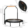 HOMCOM 102 cm fitneso batutas, sulankstomas mini batutas su keturių lygių reguliuojama rankena, fitneso atšokimo batutas suaugusiems, iki 100 kg, juodas