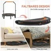 HOMCOM 102 cm fitneso batutas, sulankstomas mini batutas su keturių lygių reguliuojama rankena, fitneso atšokimo batutas suaugusiems, iki 100 kg, juodas