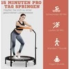 HOMCOM 102 cm fitneso batutas, sulankstomas mini batutas su keturių lygių reguliuojama rankena, fitneso atšokimo batutas suaugusiems, iki 100 kg, juodas