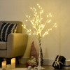Homcom LED dirbtinis beržas su 72 šiltai baltomis LED lemputėmis, baltas, 17 x 17 x 120 cm