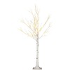 Homcom LED dirbtinis beržas su 72 šiltai baltomis LED lemputėmis, baltas, 17 x 17 x 120 cm