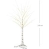 HOMCOM 150 cm dirbtinė eglutė, beržas su LED, Kalėdų eglutė beržas, kalėdinė dekoracija dirbtinis beržas vakarėliui, gimtadieniui, vestuvėms