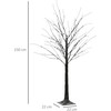 HOMCOM 150 cm dirbtinė eglutė, beržas su 96 LED, dirbtinis sniegas, Kalėdų eglutė beržas, Kalėdų dekoracijos dirbtinis beržas vakarėliui, gimtadieniui, vestuvėms, rudos spalvos
