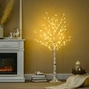 HOMCOM 150 cm dirbtinė eglutė, beržas su LED, Kalėdų eglutė beržas, kalėdinė dekoracija dirbtinis beržas vakarėliui, gimtadieniui, vestuvėms