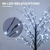 HOMCOM 150 cm dirbtinė eglutė, beržas su 96 LED, dirbtinis sniegas, Kalėdų eglutė beržas, Kalėdų dekoracijos dirbtinis beržas vakarėliui, gimtadieniui, vestuvėms, rudos spalvos