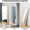 HOMCOM 160 x 50 cm Viso kūno veidrodis, universalus, stačiakampio dizaino su rėmeliu, baltas