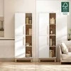 HOMCOM 176 cm aukščio knygų lentyna, 4 atviros lentynos, 2 spintelės, laisvai pastatoma, MDF, balta