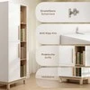 HOMCOM 176 cm aukščio knygų lentyna, 4 atviros lentynos, 2 spintelės, laisvai pastatoma, MDF, balta