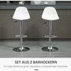 Homcom 2 baro kėdžių rinkinys su atlošu, reguliuojamo aukščio baro kėdės 120 kg, 40x42x82-104 cm