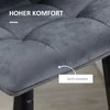 Homcom 2 baro kėdžių su atlošu rinkinys su plieninėmis kojelėmis - Pilka