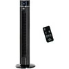 "HOMCOM 2-in-1" gimnastikos ventiliatorius pjedestalo ventiliatorius su nuotolinio valdymo pulteliu stulpelinis ventiliatorius jonizatoriaus laikmačio funkcija 3 vėdinimo lygiai 60° osciliacija 60W 32 x 32 x 106,8 cm, juodas
