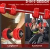 HOMCOM 2-IN-1 reguliuojamų hantelių rinkinys 20/30 kg plieno PP plastiko raudona + juoda