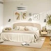 HOMCOM 2 pakabinamų naktinių spintelių rinkinys, plaukiojanti naktinė spintelė su stalčiumi, atvira lentyna, sieninė spintelė miegamajame, svetainėje, 45 x 35 x 27,5 cm, natūrali mediena