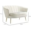 HOMCOM 2 sėdimų vietų sofa sofa minkšta sofa loveseat porankis aksomas iki 150 kg svetainė miegamasis kreminė 130x77x77cm