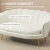 HOMCOM 2 sėdimų vietų sofa sofa minkšta sofa loveseat porankis aksomas iki 150 kg svetainė miegamasis kreminė 130x77x77cm