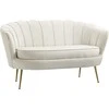 HOMCOM 2 sėdimų vietų sofa sofa minkšta sofa loveseat porankis aksomas iki 150 kg svetainė miegamasis kreminė 130x77x77cm