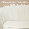 HOMCOM 2 sėdimų vietų sofa sofa minkšta sofa loveseat porankis aksomas iki 150 kg svetainė miegamasis kreminė 130x77x77cm