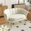 HOMCOM 2 sėdimų vietų sofa sofa minkšta sofa loveseat porankis aksomas iki 150 kg svetainė miegamasis kreminė 130x77x77cm