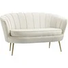 HOMCOM 2 sėdimų vietų sofa sofa minkšta sofa loveseat porankis aksomas iki 150 kg svetainė miegamasis kreminė 130x77x77cm