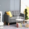 HOMCOM 2-viečių sofa, medžiaginė, nuimama, su pagalvėlėmis, kaučiukmedis, medvilnė, pilka, 117 x 62 x 78 cm