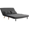 HOMCOM 2 vietne skalves sofa, sofa-lova, sofa-lova, transformuojama į lovą, reguliuojama atlošas, audinio apmušalas, metalinis rėmas, pilka