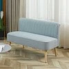 HOMCOM 2 vietų medžiaginė sofa Minkšta sofa, poilsio sofa, medis, putplastis, šviesiai žalia, 117 x 56,5 x 77 cm