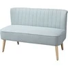 HOMCOM 2 vietų medžiaginė sofa Minkšta sofa, poilsio sofa, medis, putplastis, šviesiai žalia, 117 x 56,5 x 77 cm